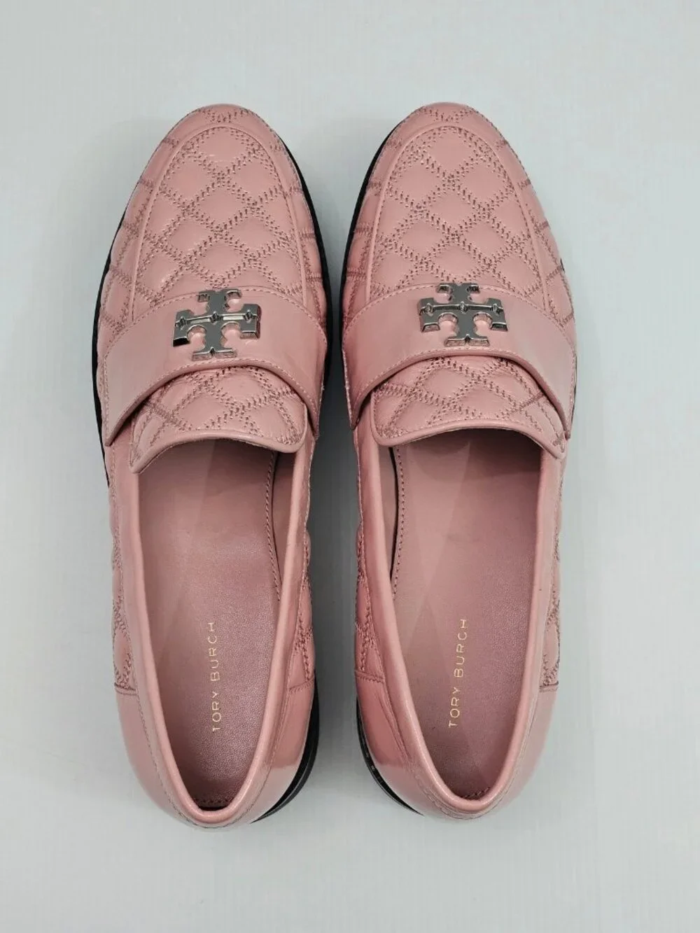 Tory Burch Mini Everly Quilted Loafer Womens 10.5 Rose Pink Leather Lug Sole NEW